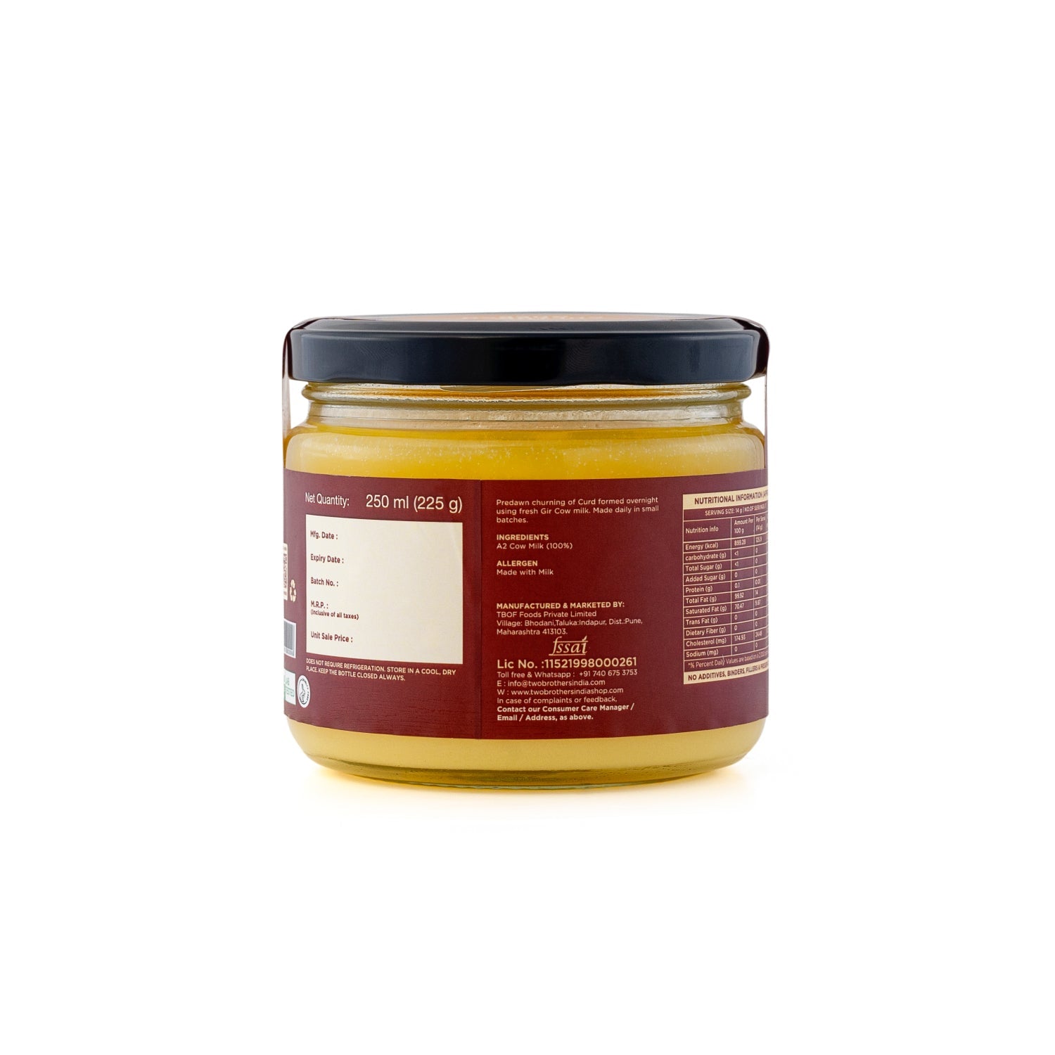 Buy Two Brothers A2 Ghee – 100% Desi Gir Cow Ghee