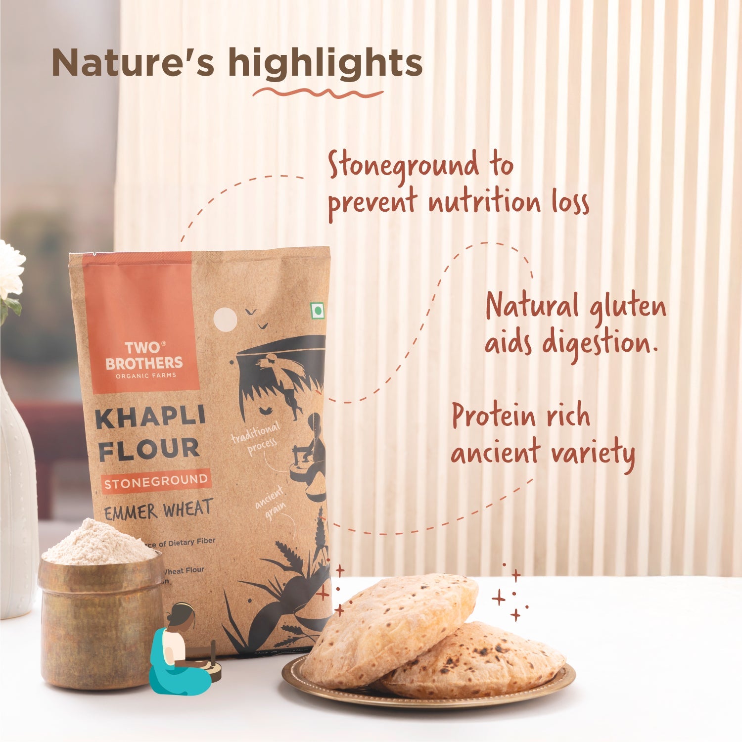 Two Brothers India Khapli Atta – Buy 100% Natural