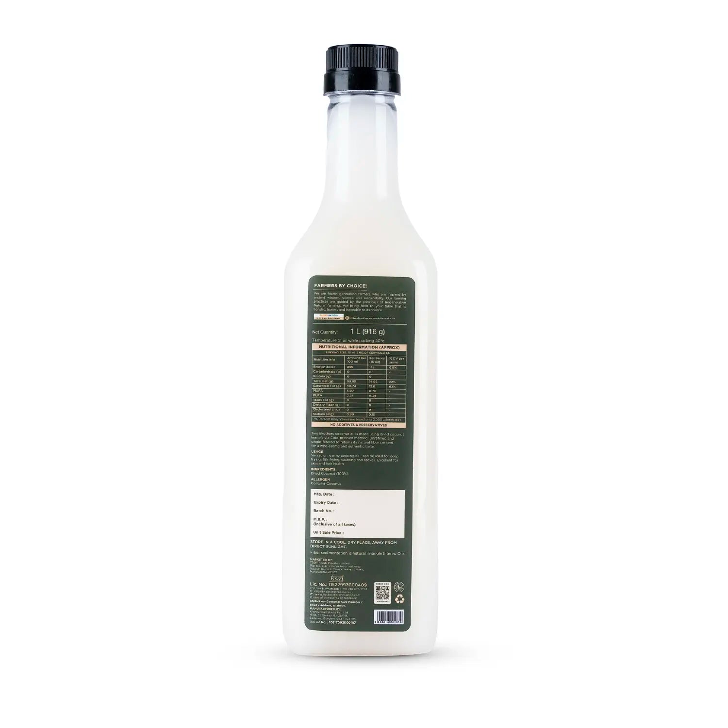Coconut Oil, Cold-Pressed, Unrefined
