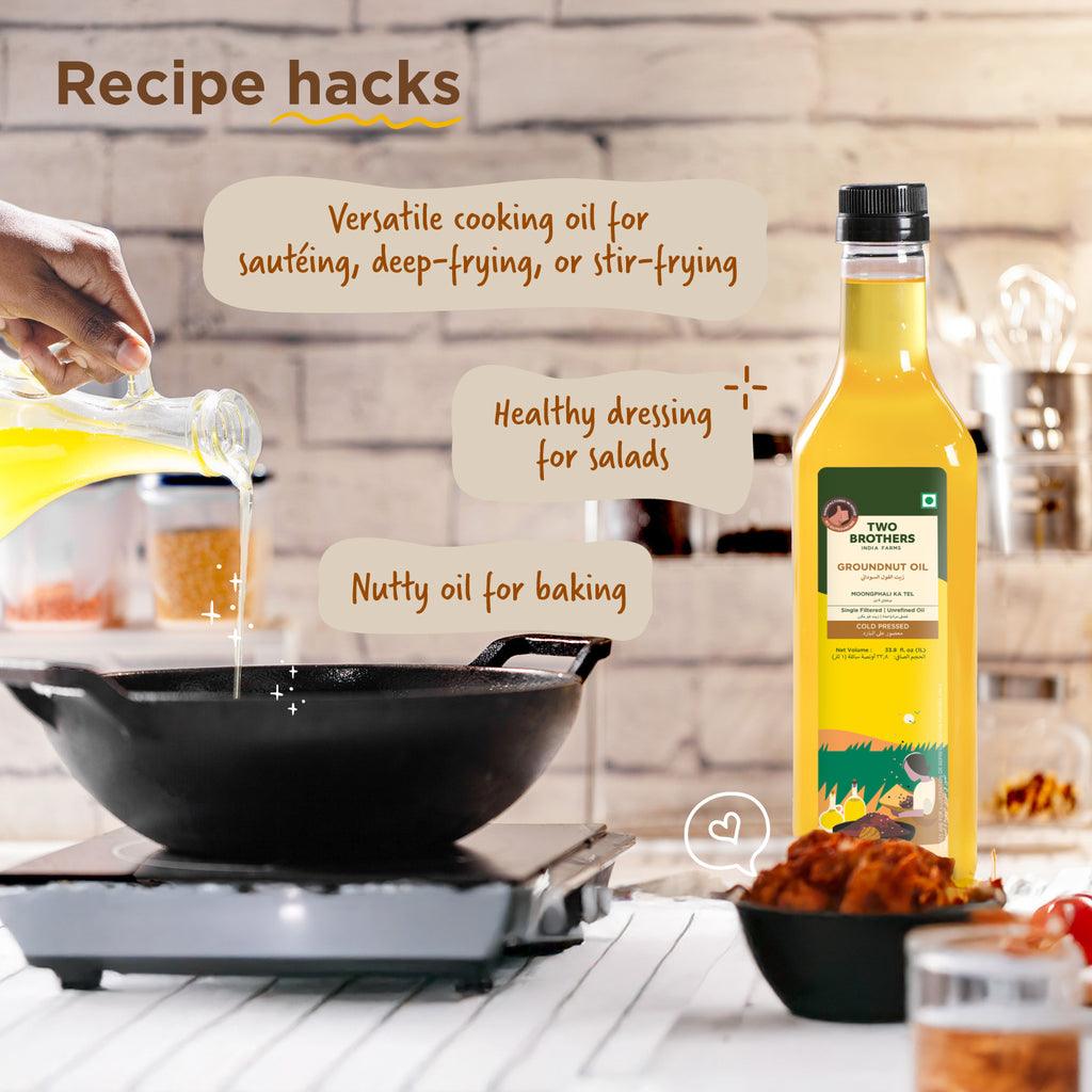 Groundnut Oil, Cold-Pressed, Single-filtered