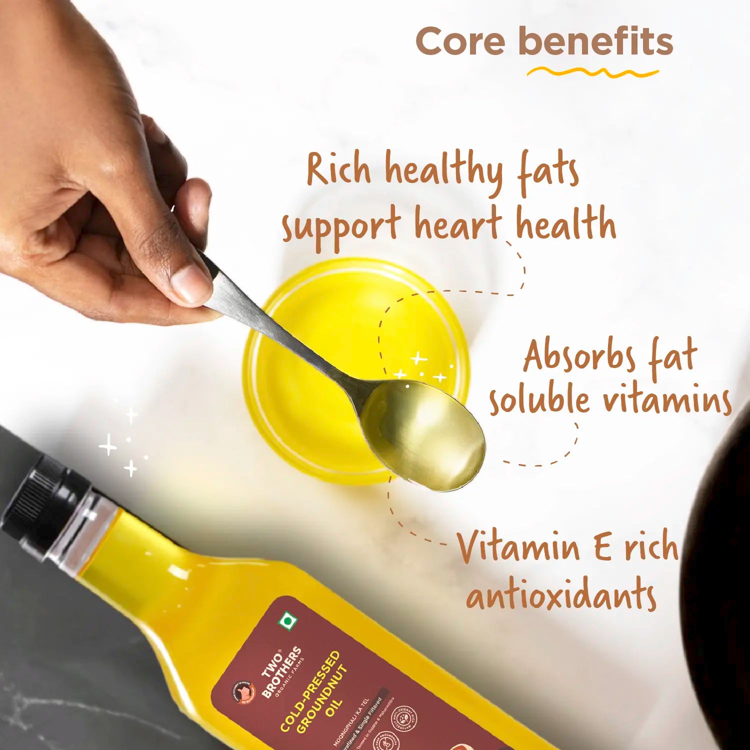 Groundnut Oil, Cold-Pressed, Single-filtered