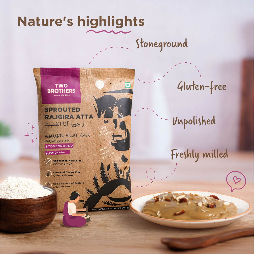 Sprouted Rajgira Atta (Sprouted Flour), 500 gms