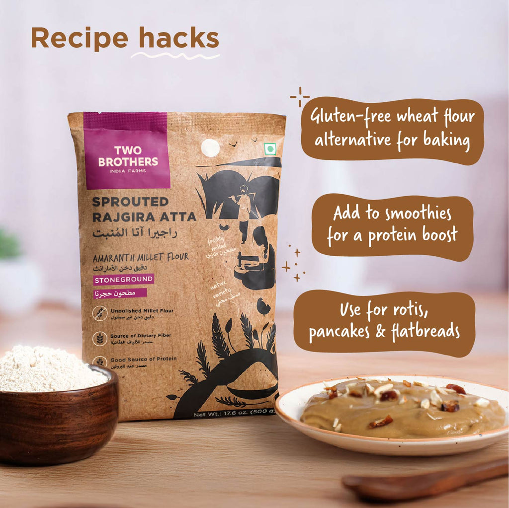 Sprouted Rajgira Atta (Sprouted Flour), 500 gms