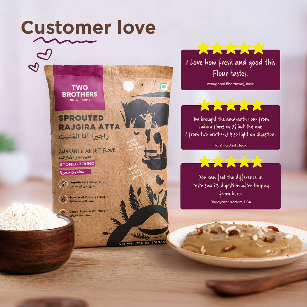 Sprouted Rajgira Atta (Sprouted Flour), 500 gms