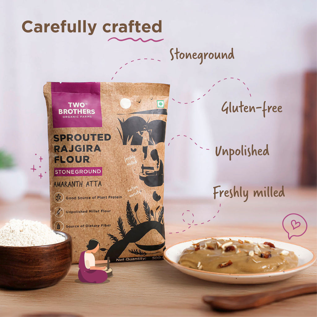 Sprouted Rajgira Atta (Sprouted Flour), 500 gms