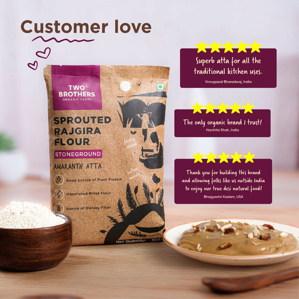 Sprouted Rajgira Atta (Sprouted Flour), 500 gms