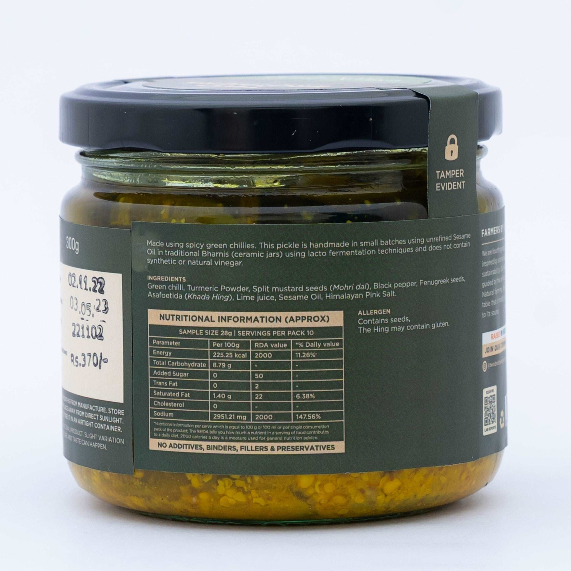 Raw Spicy Green Chilly Pickle Online Best Peice
