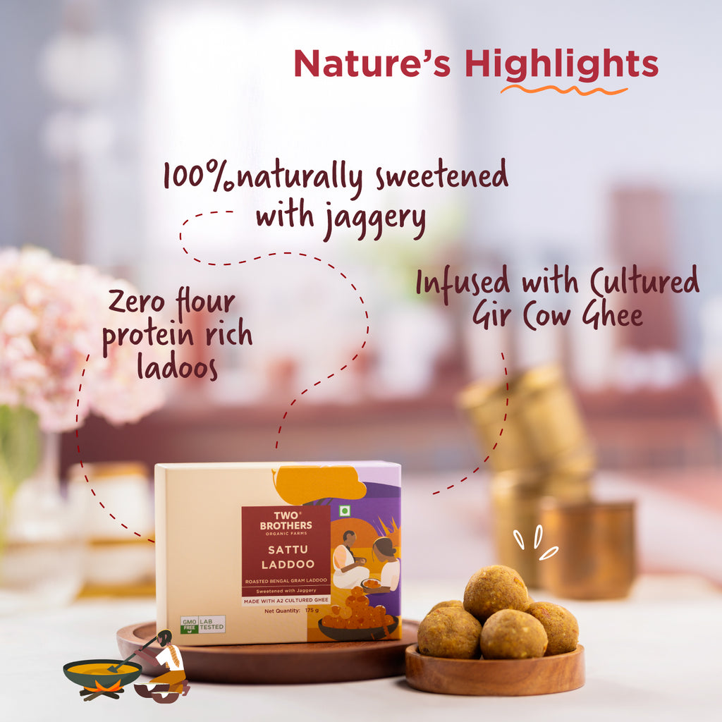 Sattu and Jaggery Laddoo, No Sugar