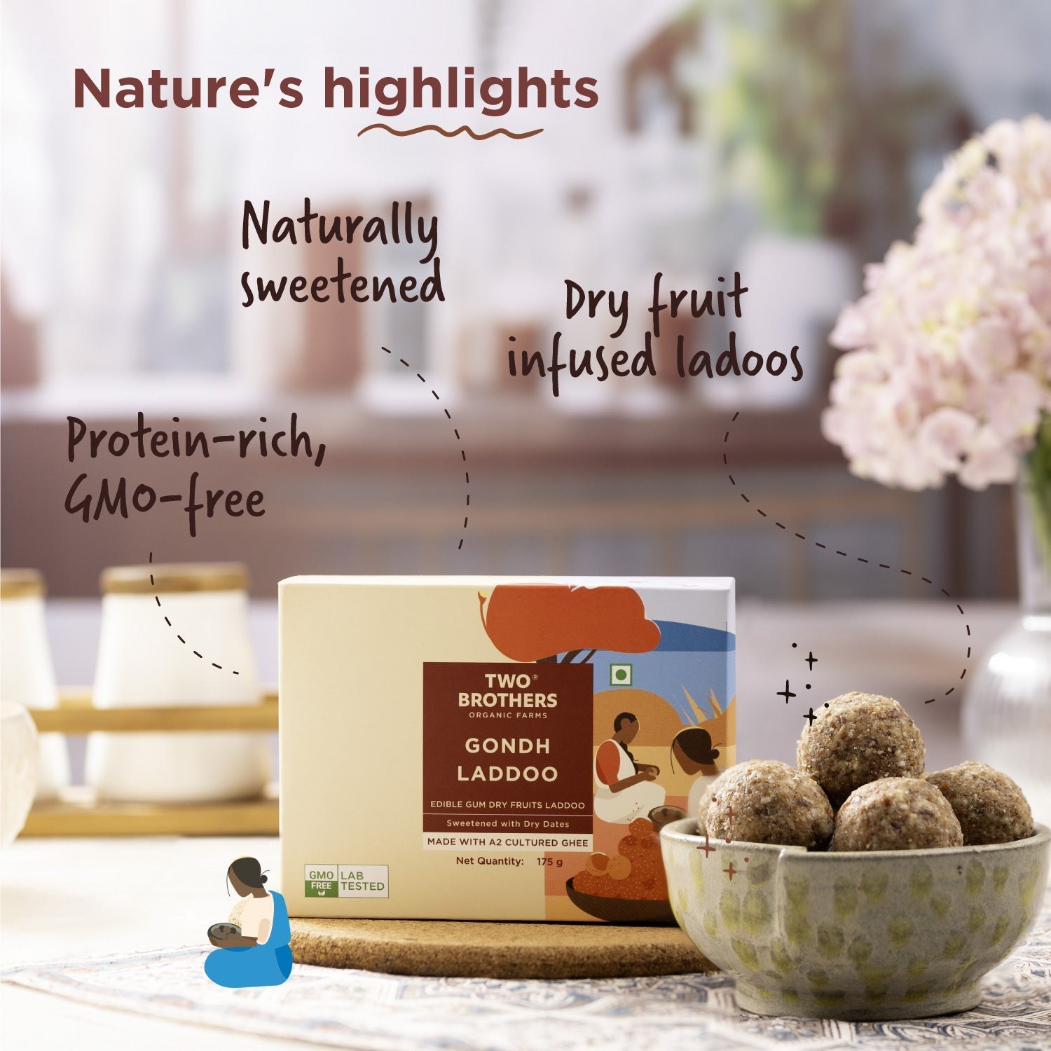 Shop online Dink Gondh (Edible Gum) Laddoo, No Sugar
