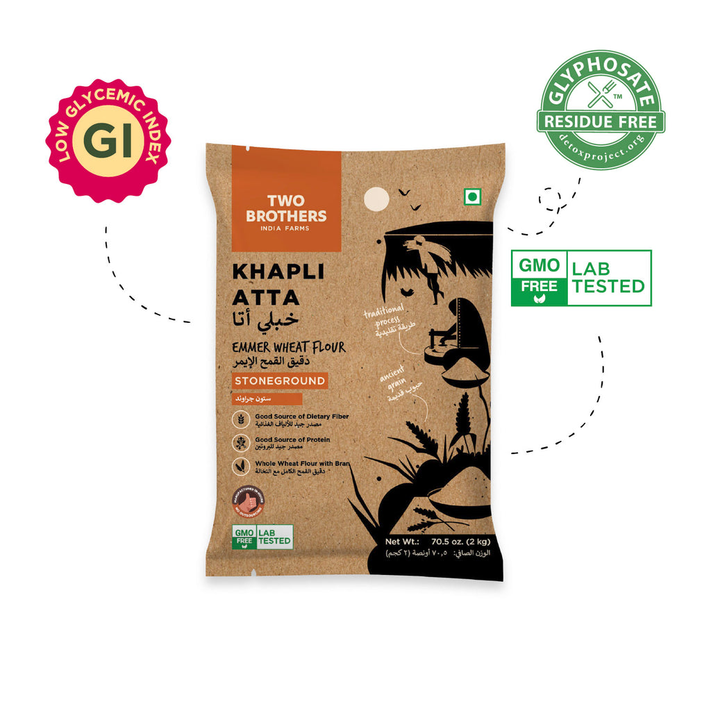 Khapli Wheat Atta (Emmer Wheat Flour) Atta Stone Ground